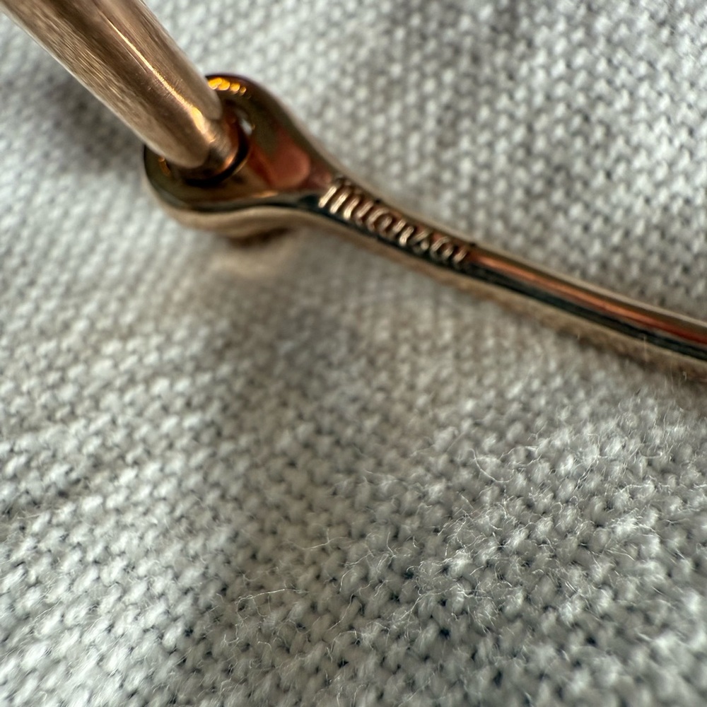 Miansai Sterling Silver Thin Screw Cuff Bracelet Gold Plated - Picture 2 of 3